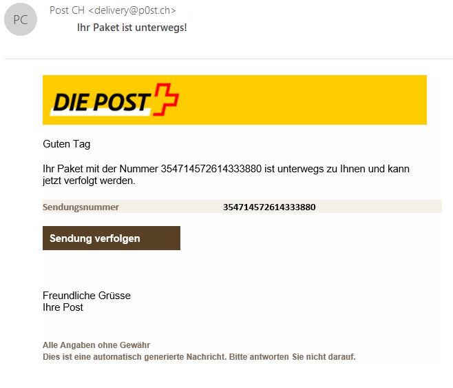 Ihr Paket ist unterwegs!